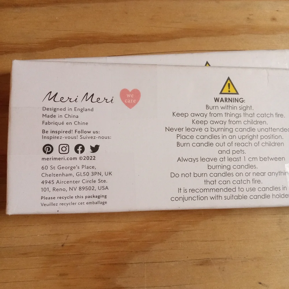NWT- Meri Meri Rainbow Candle Set